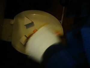 Sperm shot in a hole - handjob